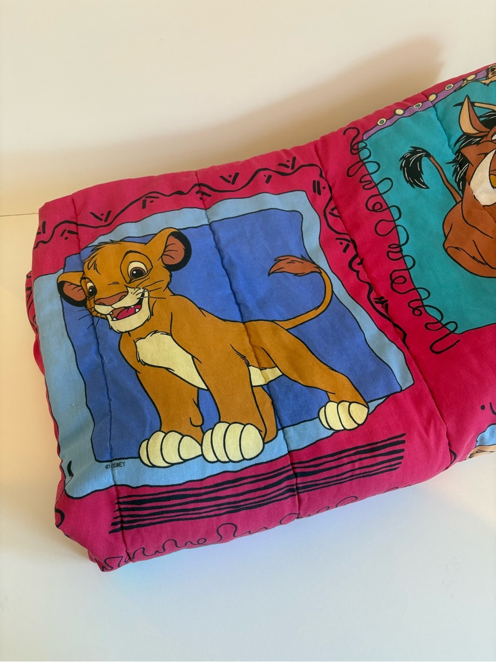 Disney 90s The Lion King Kids Reversible Comforter Vibrant Pink/Blue